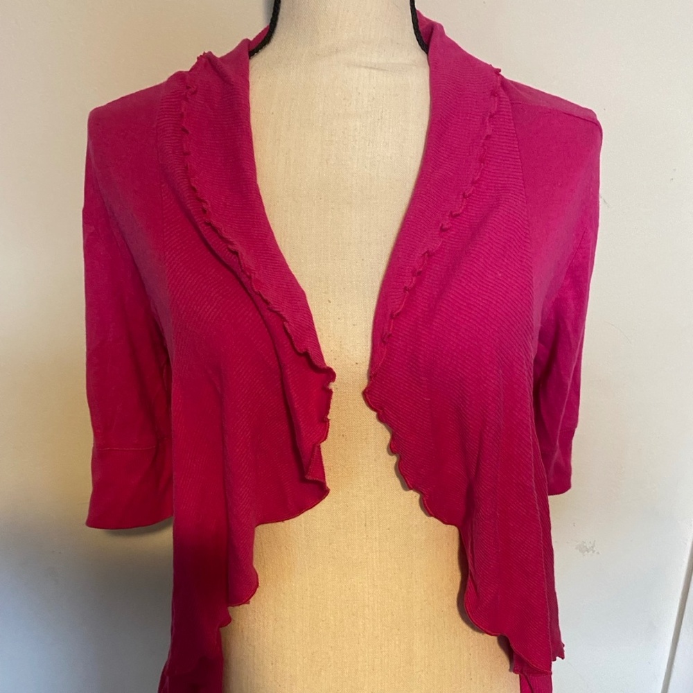 Express Pink Ruffle Cardigan | Size M